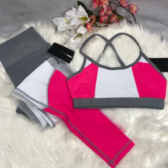 🆕SALE🎉Neon Pink & Gray activewear - Picture 3 of 8